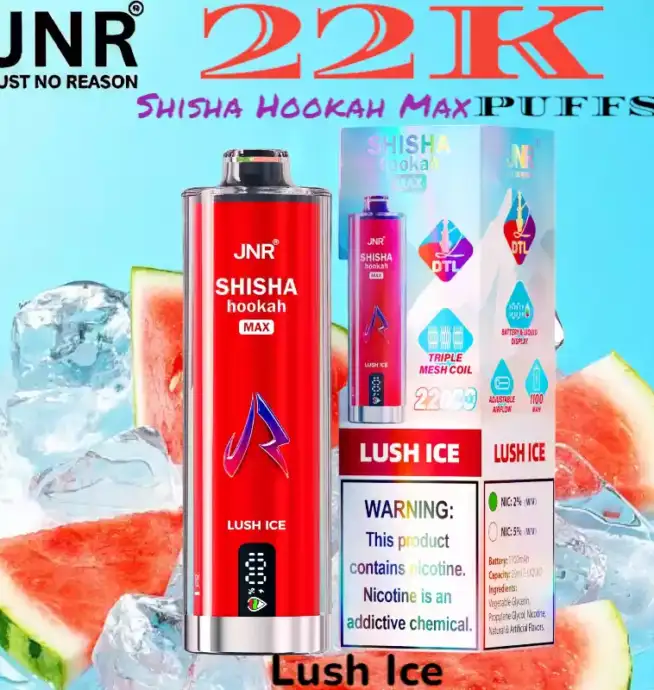 JNR Shisha Hookah Max 22K Puffs Vape jetable triple mesh 22 000 bouffées